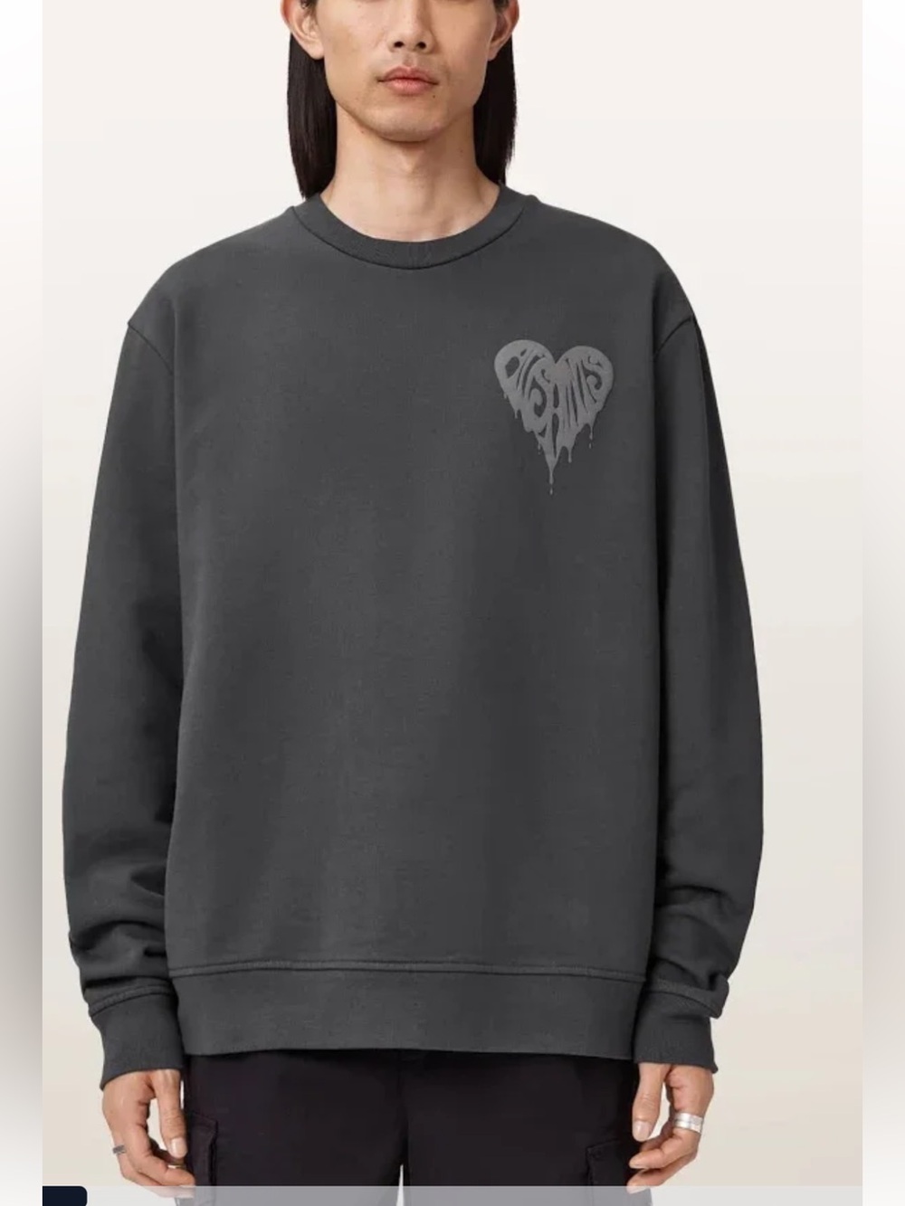 ISO in Large ALLSAINTS
Mens Washed Black Trip Branded-print Cotton-jersey Sweats